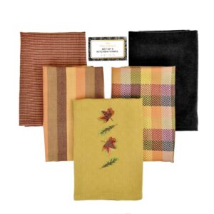 talvania holiday harvest kitchen dish towels pack of 5 dish cloths– durable quality hand towel 16" x 26" – elegant all purpose fall theme kitchen towel set – easy clean – ideal gift thanksgiving