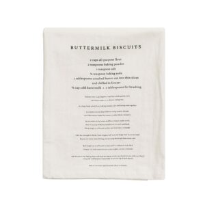 Sweet Water Decor Buttermilk Biscuits Tea Towel | Large Size 28 x 25 inches | Cream with Black Text | Bathroom, Kitchen, Dish (Buttermilk Biscuits)