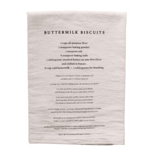 Sweet Water Decor Buttermilk Biscuits Tea Towel | Large Size 28 x 25 inches | Cream with Black Text | Bathroom, Kitchen, Dish (Buttermilk Biscuits)