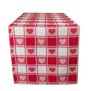 dii valentine's day table top collection, table runner, 14x72, checkered heart
