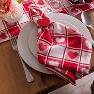 DII Valentine's Day Table Top Collection, Table Runner, 14x72, Checkered Heart