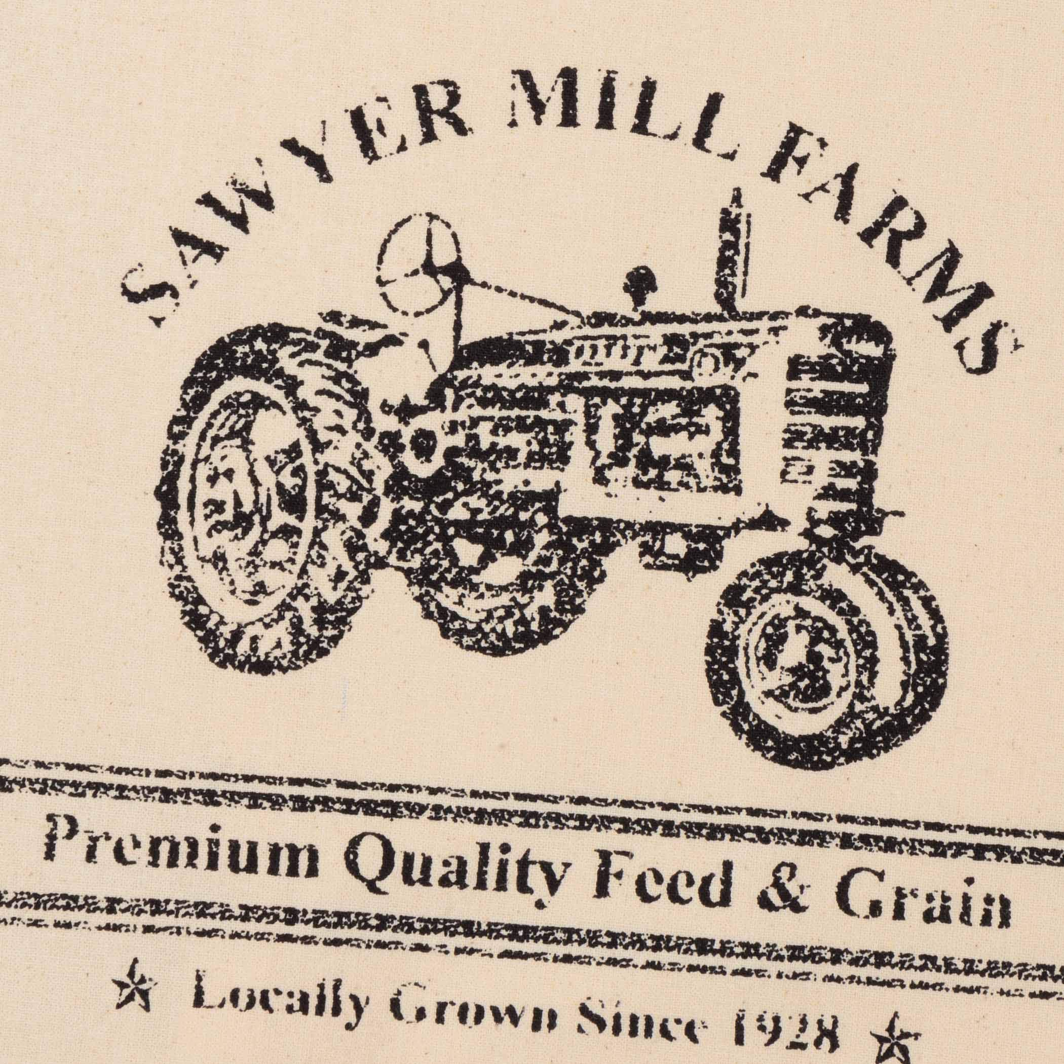 VHC Brands Sawyer Mill Charcoal Tractor Kitchen Towel, Black, 19x28