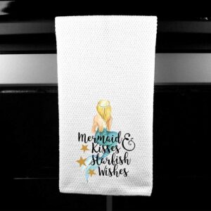 Mermaid Kisses and Starfish Wishes Microfiber Kitchen Towel