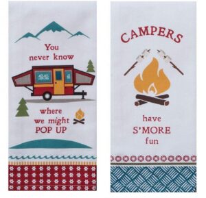 kay dee designs camping life kitchen towel bundle, set of 2
