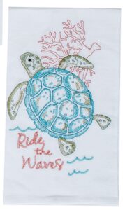 kay dee designs a8554 sea turtle embroidered flour sack towel