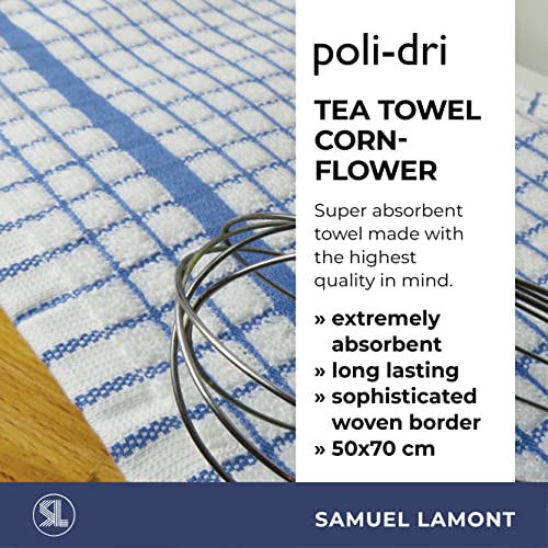 Samuel Lamont Poli-dri Towel White with Cornflower Blue