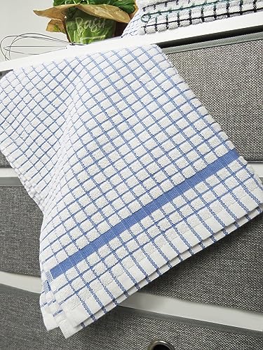 Samuel Lamont Poli-dri Towel White with Cornflower Blue