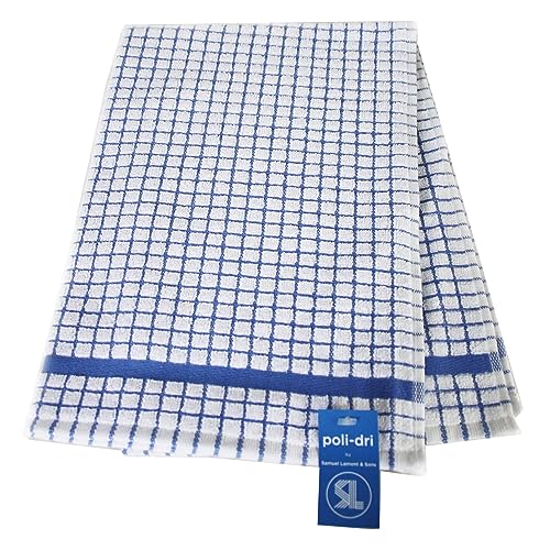 Samuel Lamont Poli-dri Towel White with Cornflower Blue