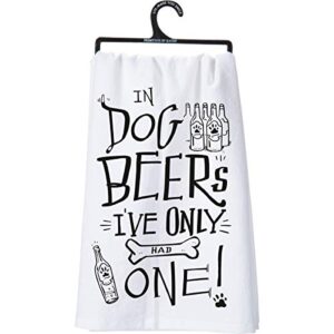 primitives by kathy 26926 lol made you smile dish towel, 28" square, in dog beers