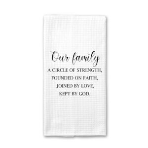 coffee bar towel, dish towel, kitchen towel, housewarming gift, easter gift, gift for mom, hand towel, coffee decor gift, friend gift, our family a circle of strength
