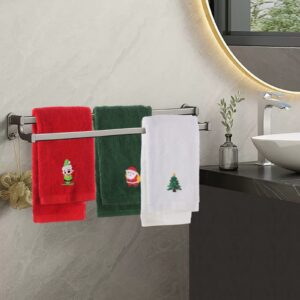 Ruiyun Christmas Kitchen Hand Towels with Christmas Card and Wall Hooks, 3 Pack 1OO% Cotton Super Soft, Absorbent, Drying, Cleaning for Kitchen, Dish, Bathroom, Embroidered Xmas Decoration Party