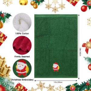 Ruiyun Christmas Kitchen Hand Towels with Christmas Card and Wall Hooks, 3 Pack 1OO% Cotton Super Soft, Absorbent, Drying, Cleaning for Kitchen, Dish, Bathroom, Embroidered Xmas Decoration Party