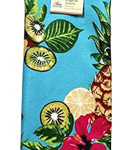 Greenbrier Home Collection Tropical Pineapple Vibes Party Polyester Kitchen Towels, 15x25 in, Set of 2, (219279-Flg-2)