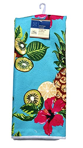 Greenbrier Home Collection Tropical Pineapple Vibes Party Polyester Kitchen Towels, 15x25 in, Set of 2, (219279-Flg-2)