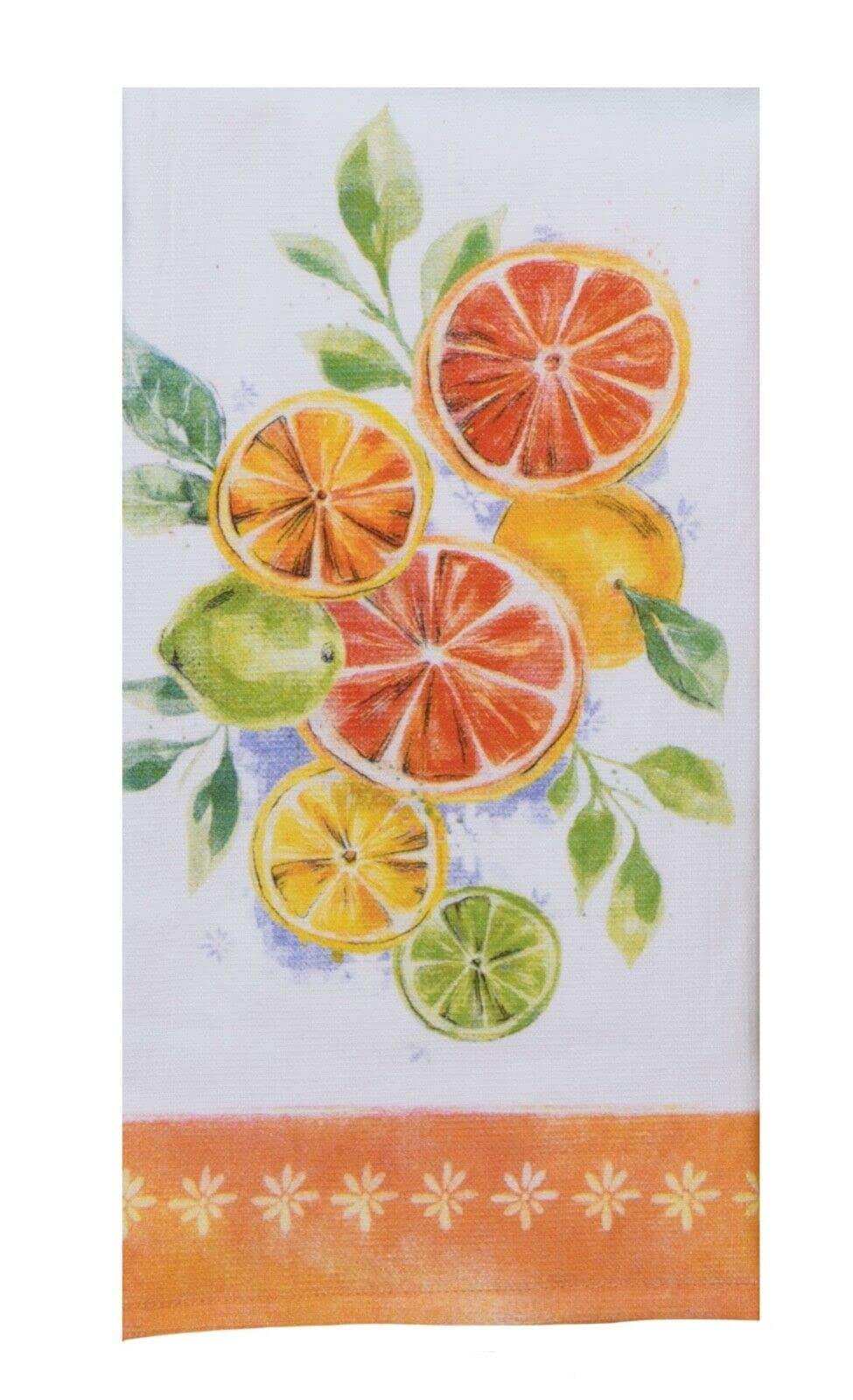 Citrus Kitchen Dual Purpose Terry Towel Set of 3 Slice of Heaven by Kay Dee Designs Lemon Orange Orchard Cotton100%