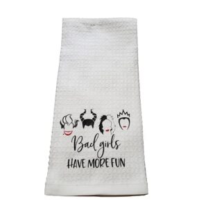 villains/witches wine/bad girls have more fun drinking kitchen towel