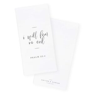 The Cotton & Canvas Co. I Will Fear No Evil, Psalm 23:4 Scripture, Bible, Religious, Soft and Absorbent Tea Towel, Flour Sack Towel and Dish Cloth