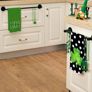 ARKENY St Patricks Day White Polka Dot Kitchen Towels Dish Towels St. Patrick's Day Decorations for Home Décor Ultra Absorbent Bar Drying Cloth 18x26 Inch Hand Towel for Cooking Set of 2