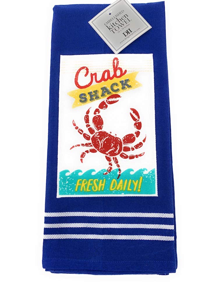 DII Crab Shack Embellished Dishtowel 2 pk. Set