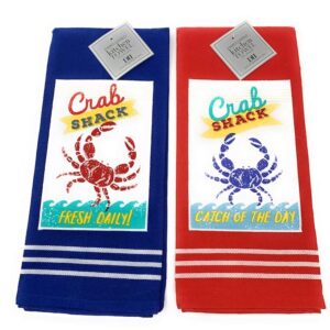 DII Crab Shack Embellished Dishtowel 2 pk. Set