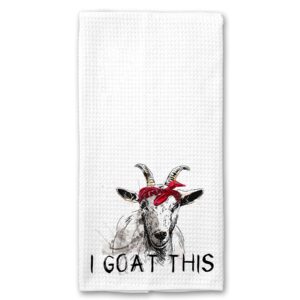 i goat this, red bandana funny farm kitchen tea towel gift for her