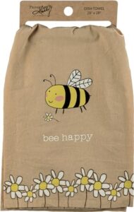 primitives by kathy decorative kitchen towel - bee happy