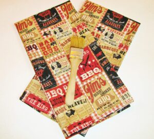 bbq print kitchen towels (set of 2) lightweight dish towels 100% cotton wash/dry 28" x 18" grilling cookout patio design