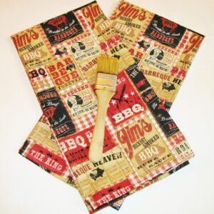 BBQ Print Kitchen Towels (Set of 2) Lightweight Dish Towels 100% Cotton Wash/Dry 28" x 18" Grilling Cookout Patio Design