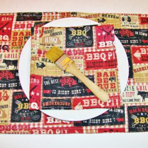 BBQ Print Kitchen Towels (Set of 2) Lightweight Dish Towels 100% Cotton Wash/Dry 28" x 18" Grilling Cookout Patio Design