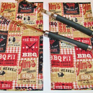 BBQ Print Kitchen Towels (Set of 2) Lightweight Dish Towels 100% Cotton Wash/Dry 28" x 18" Grilling Cookout Patio Design