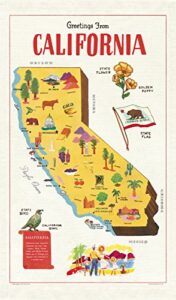 cavallini & co. california map tea towel
