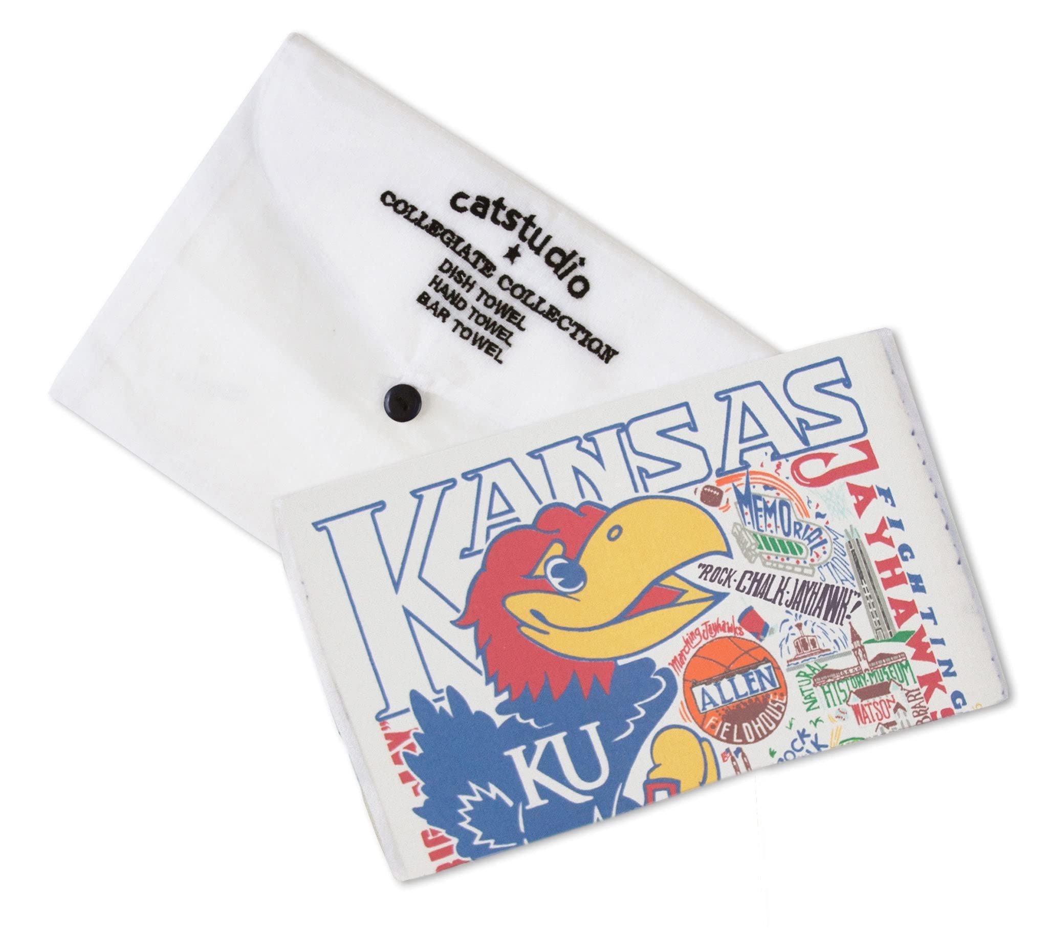 Catstudio Dish Towel, University of Kansas Jayhawks Hand Towel - Collegiate Kitchen Towel for Kansas Fans for Graduation, Game Day, Students & Alums