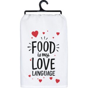 primitives by kathy food is my love language decorative kitchen towel