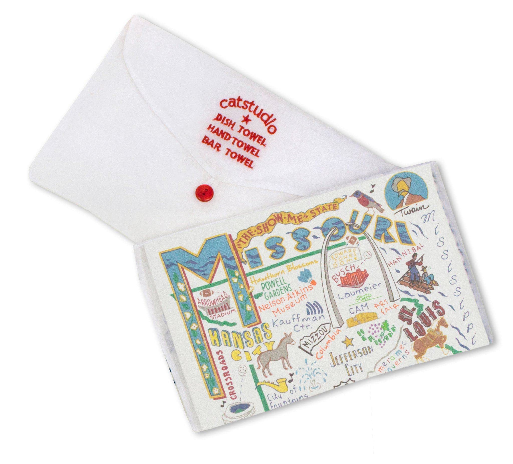 Catstudio Missouri Dish Towel - U.S. State Souvenir Kitchen and Hand Towel with Original Artwork - Perfect Tea Towel for Missouri Lovers, Travel Souvenir