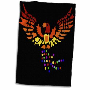 3d rose twl_244594_1" fun colorful phoenix rising abstract art towel, 15" x 22", multicolor