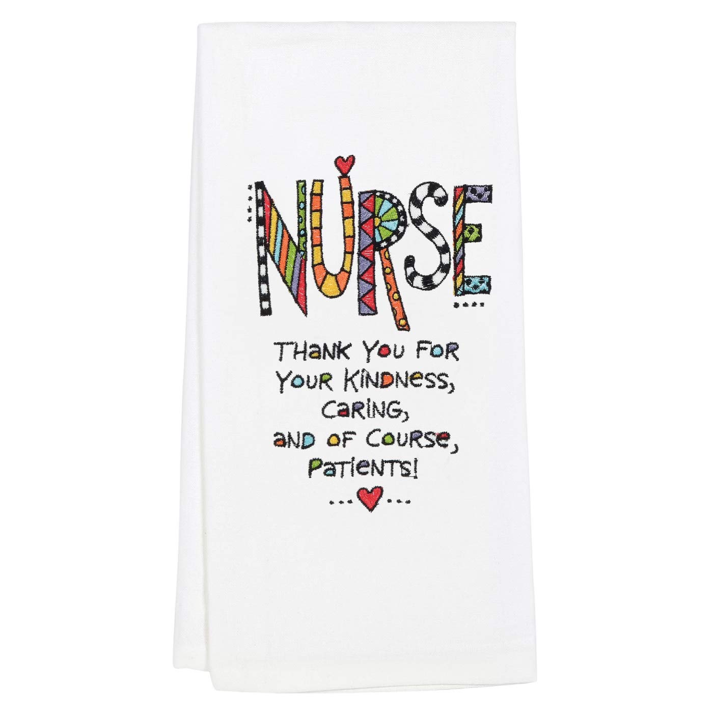 Enesco Our Name is Mud Cuppadoodle Nurse Embroidered Dish Cloth Tea Towel, 26.5 Inch, Multicolor