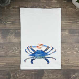 blue crab kitchen towel, by the artist