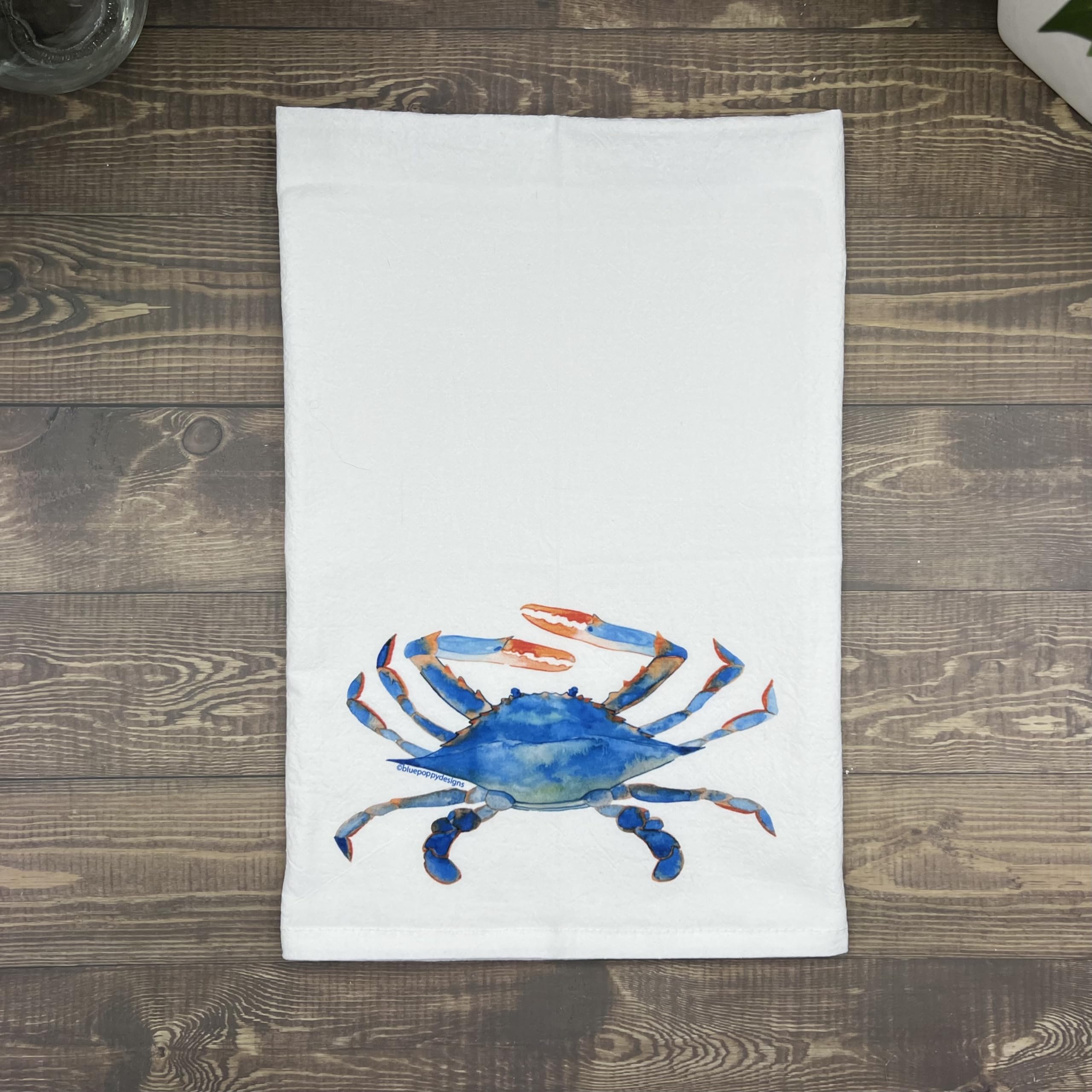 Blue Crab Kitchen Towel, by the Artist