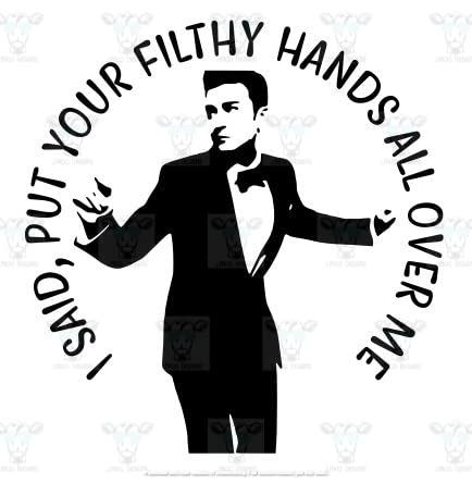 Justin Put Your Filthy Hands on ME, Timblerlake Kitchen Towel Gift, JT Christmas Towel Gift, N Sync Kitchen Towel, Boy Band Gift