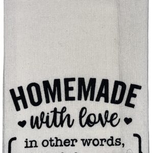 Set of 5, 100% Cotton Cooking Food Theme Saying Funny Cute Flour Sack Kitchen Towels/Dish Towels for Wedding, Baby Shower, Home Decor, Housewarming, Other Occasions Size: 15 X 25 Inch.