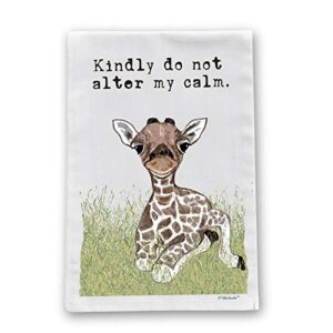 calm giraffe flour sack cotton dish towel by pithitude