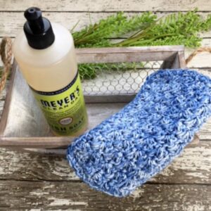 Handmade Cotton Kitchen Dish Cloths Blues Blue Set of 3 Eco Friendly Wash Cloths Reusable Dishcloths