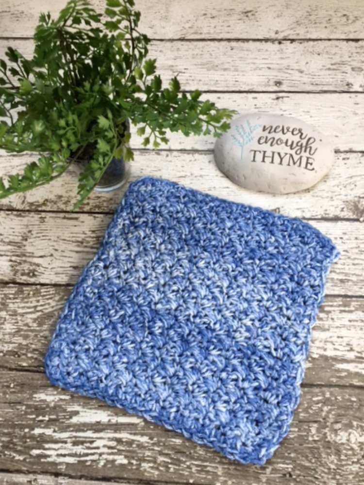 Handmade Cotton Kitchen Dish Cloths Blues Blue Set of 3 Eco Friendly Wash Cloths Reusable Dishcloths