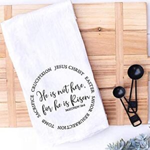 Handmade Happy Easter Kitchen Towels - Religious He Is Risen Hand Towel for Easter Holiday - 28x28 Inch Housewarming Hostess Gift, Spring Cooking Party (He is Risen Religious)