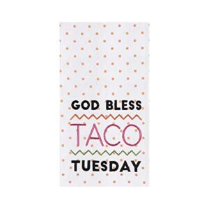 taco tuesday flour sack kitchen dish towel cotton orange polka dots