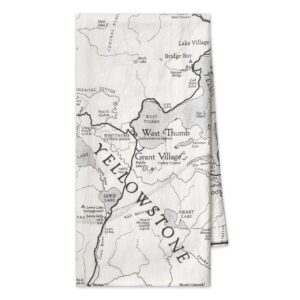 mcgovern outdoor yellowstone national park map flour sack towel
