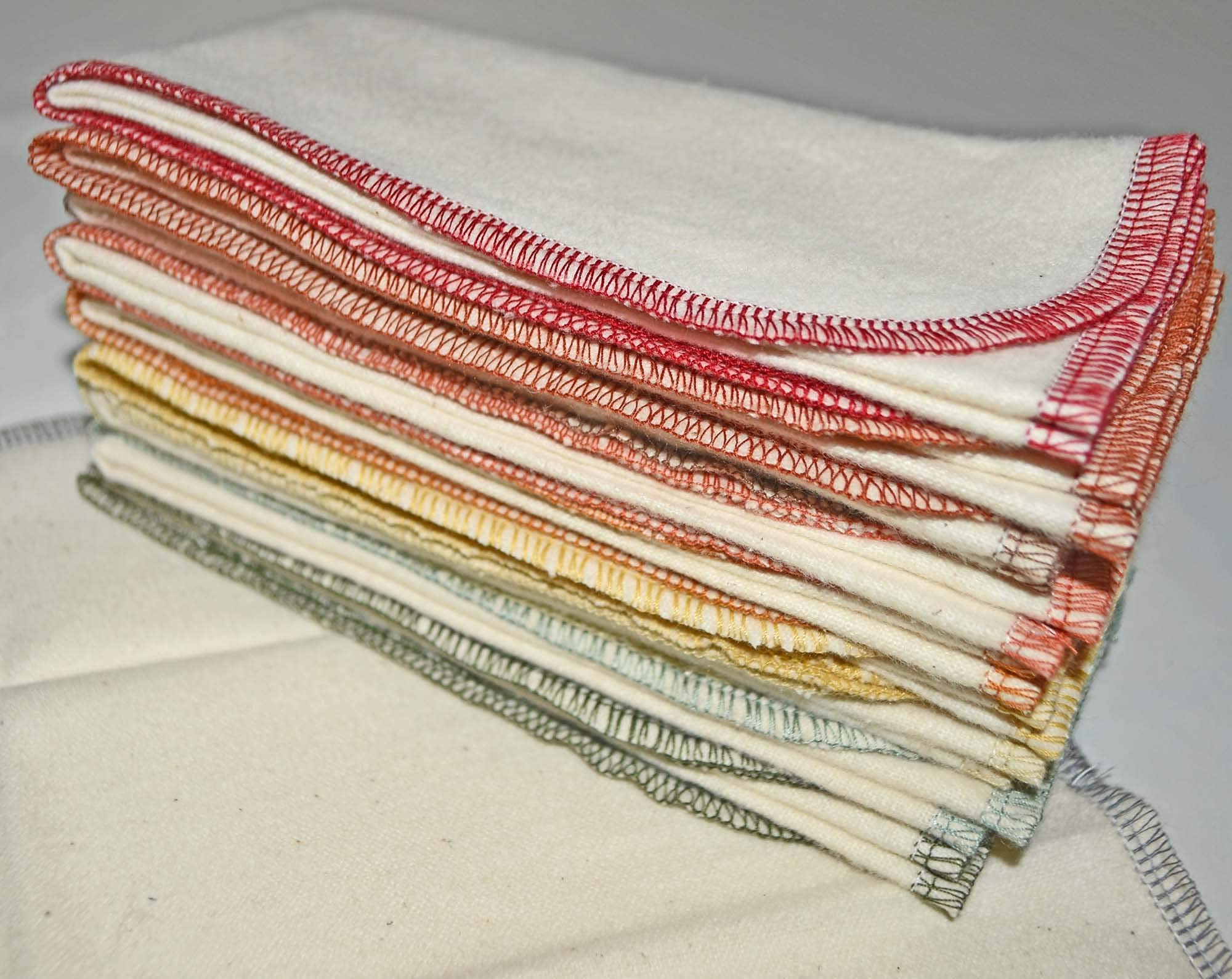 Gina's Soft Cloth Shop 1 Ply Organic Cotton Flannel Paperless Towels 11x12 Inches Set of 10 Earthtones Assortment