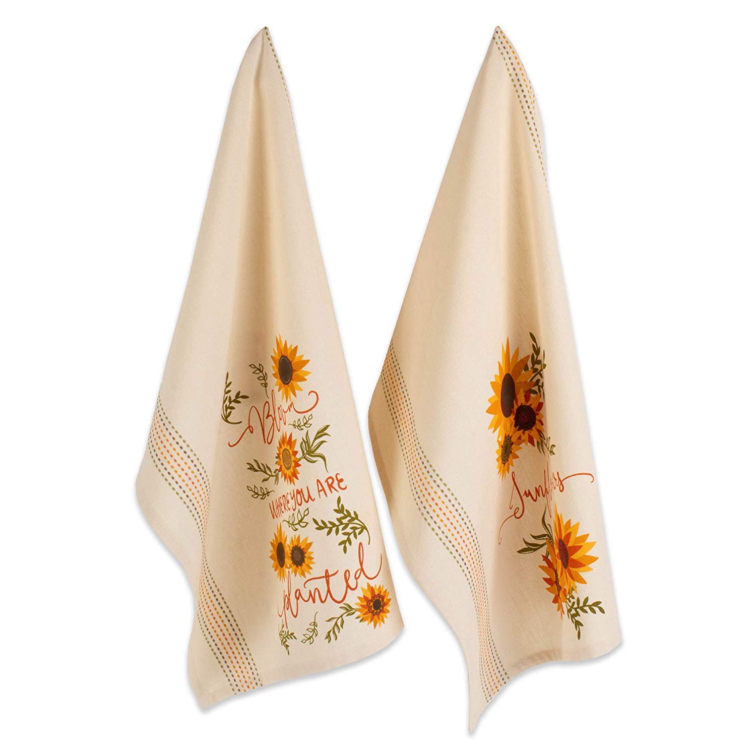 DII Sunflower Collection Kitchen Essentials, Dishtowel Set, Sunny Sunflowers