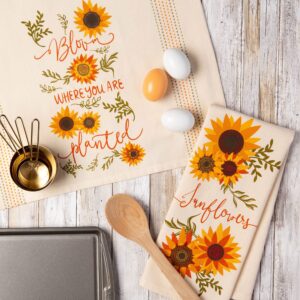 DII Sunflower Collection Kitchen Essentials, Dishtowel Set, Sunny Sunflowers