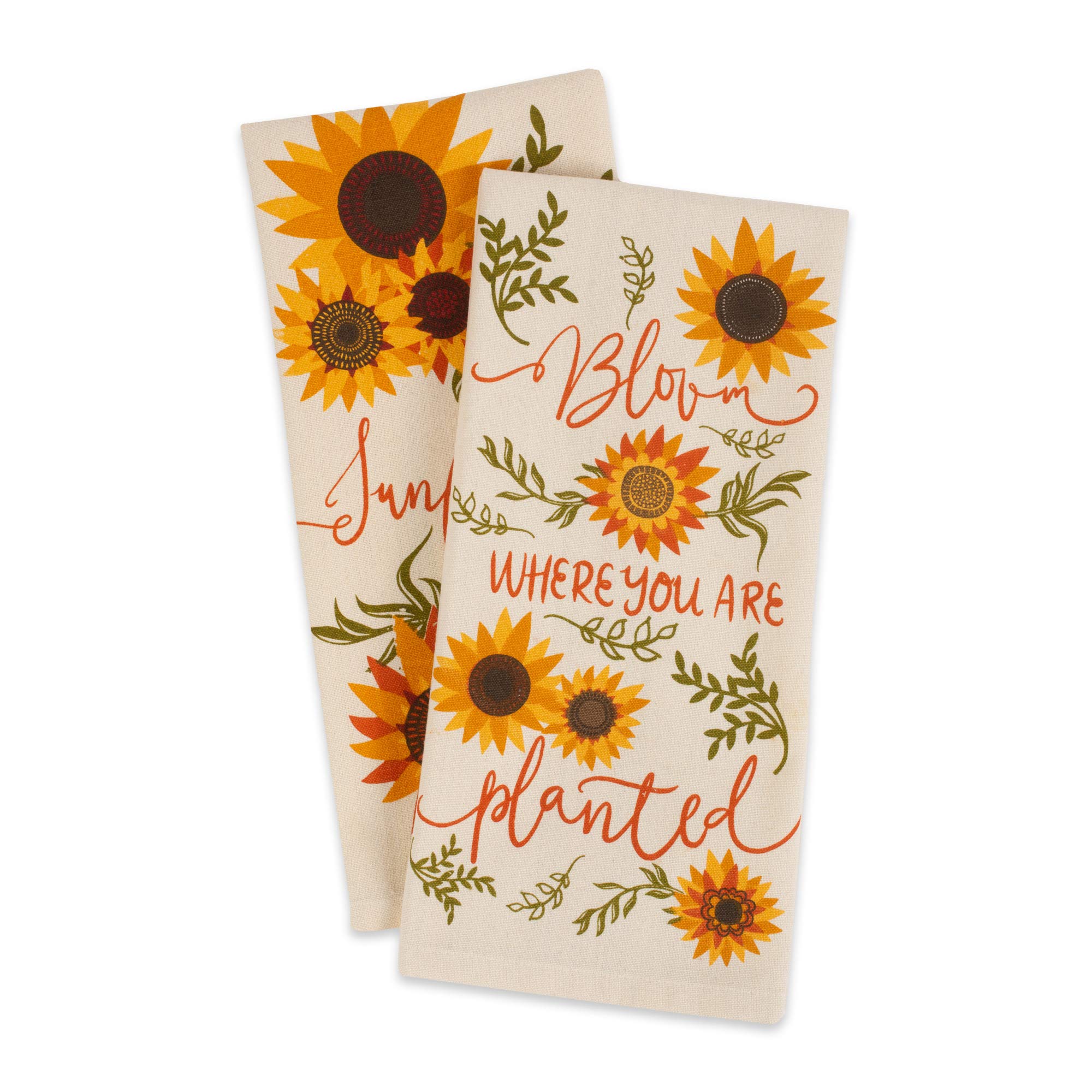 DII Sunflower Collection Kitchen Essentials, Dishtowel Set, Sunny Sunflowers